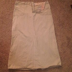 Khaki full length skirt